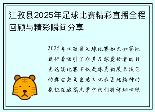 江孜县2025年足球比赛精彩直播全程回顾与精彩瞬间分享